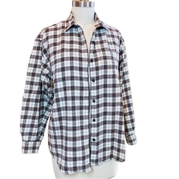Vintage 90’s “GRUNGE” Eddie Bauer Plaid Button Down Shirt - Picture 2 of 16